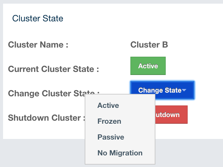 Changing Cluster state