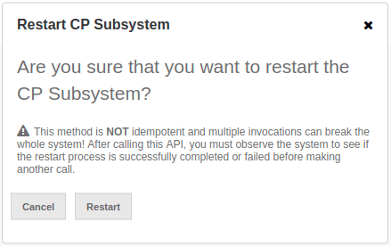 Restart CP Subsystem Confirmation